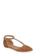 Women's Calvin Klein Gina T-strap Flat M - Brown