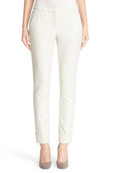Women's Armani Collezioni Tech Cotton Blend Cuff Pants