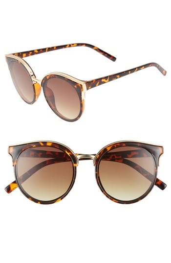 Women's Bp. 51mm Metal Trim Round Sunglasses - Tort