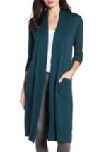 Women's Bobeau Elegant Fleece Cardigan, Size - Green