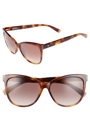 Women's Max Mara Thins 56mm Gradient Cat Eye Sunglasses - Havana