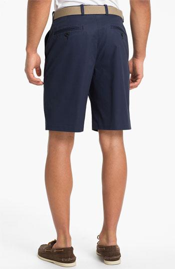 John W. Nordstrom Supima Cotton Flat Front Trouser Shorts Navy