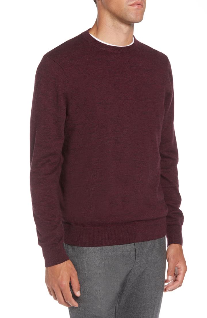 Men's 1901 Regular Fit Crewneck Sweater, Size - Burgundy