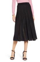 Women's Prima Sparkle Pleated Midi Skirt - Black