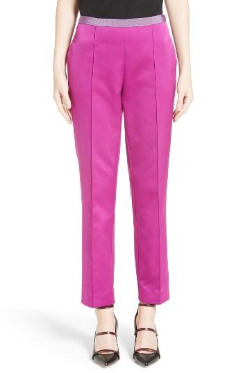 Women's Etro Silk Ankle Pants Us / 42 It - Purple
