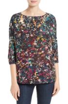 Women's M Missoni Abstract Floral Silk Top Us / 38 It - Purple