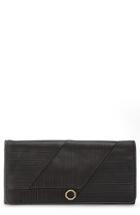 Louise Et Cie Calan Leather Flap Clutch - Black