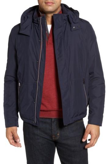 Men's Paul & Shark Fleece Lined Hooded Jacket - Blue