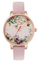 Women's Ted Baker London Round Leather Strap Watch, 38mm
