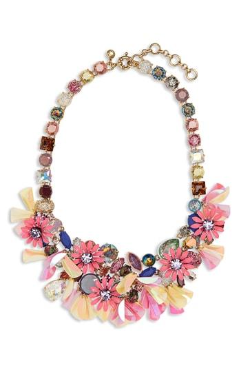 Women's J.crew Crystal Flower Statement Necklace
