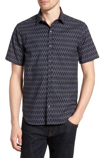 Men's Jeff Warren Novelty Trim Fit Sport Shirt - Blue