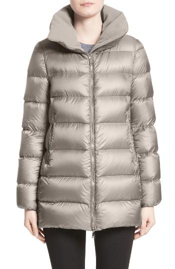 Women's Moncler 'torcyn' Nylon Down Puffer Coat - Grey