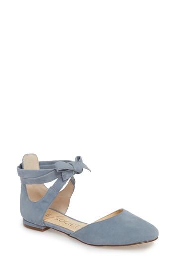 Women's Sole Society Pauly Ankle Wrap Flat M - Blue