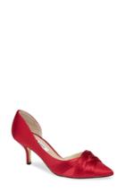 Women's Nina Blakely Half D'orsay Pointy Toe Pump M - Red