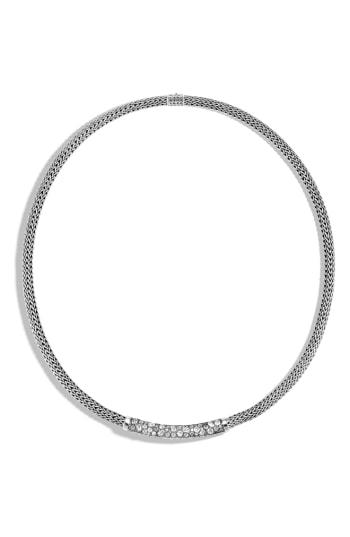 Women's John Hardy Classic Chain Grey Diamond Pave Necklace