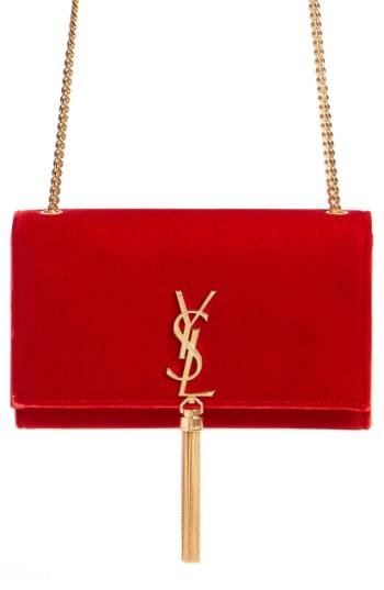 Saint Laurent 'medium Kate - Tassel' Velour Crossbody Bag -