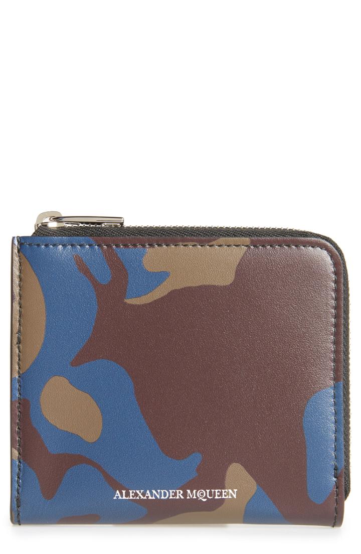 Men's Alexander Mcqueen Leather Zip Coin Purse -