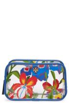 Tory Burch Iris Print Cosmetic Case, Size - Painted Iris