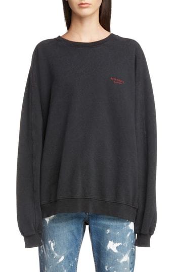Women's Acne Studios Embroidered Logo Sweatshirt - Black