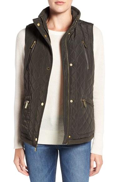 Women's Michael Michael Kors Diamond Quilted Vest - Green