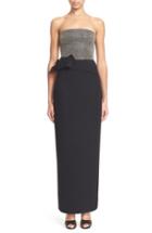 Women's Armani Collezioni Embroidered Techno Cady Strapless Gown