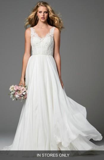 Women's Watters Stafford Silk Organza Gown, Size In Store Only - White