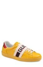 Men's Gucci New Ace Logo Banded Sneaker Us / 7uk - Yellow