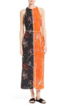 Women's Diane Von Furstenberg Colorblock Print Silk Maxi Dress - Orange