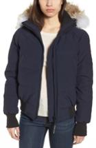 Women's Canada Goose 'savona' Bomber Jacket With Genuine Coyote Fur Trim (0) - Blue