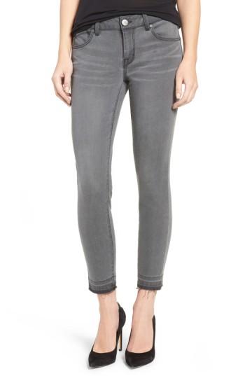 Women's 1822 Denim Raw Hem Crop Skinny Jeans - Grey