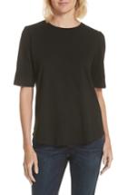 Petite Women's Eileen Fisher Crewneck Tee, Size P - Black