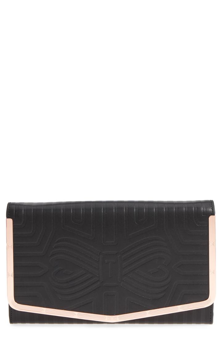 Ted Baker London Jenaa Embossed Bow Leather Clutch -