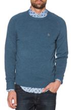 Men's Original Penguin Crewneck Wool Sweater - Blue