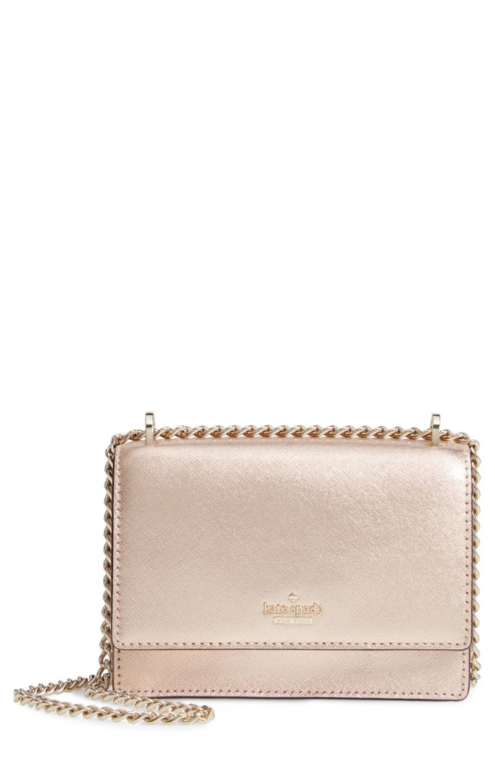 Kate Spade New York Cameron Street - Hazel Metallic Leather Crossbody Bag - Pink