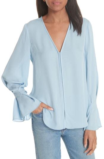Women's Joie Latacia Bell Cuff Silk Blouse - Blue