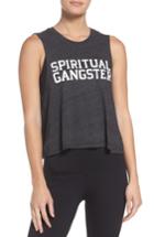 Women's Spiritual Gangster Varsity Crop Tank - Black