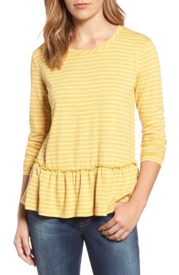 Petite Women's Caslon Peplum Tee P - Yellow