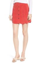 Women's The Fifth Label Central Corduroy Scallop Hem Skirt, Size - Red