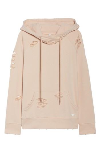 Women's Alo Ripped Hoodie - Pink