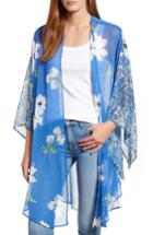 Women's Nordstrom Tie Front Kimono, Size - Blue