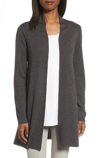 Women's Eileen Fisher Merino Straight Long Cardigan, Size - Brown