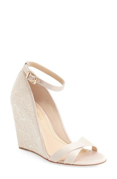 Women's Imagine Vince Camuto 'imagine - Lilo' Lace Wedge Sandal .5 M - Beige