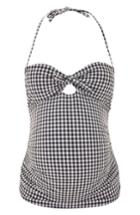 Women's Topshop Gingham Maternity Tankini Top Us (fits Like 0-2) - Black