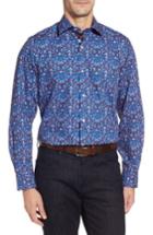 Men's Tailorbyrd Bryceland Regular Fit Print Sport Shirt - Blue