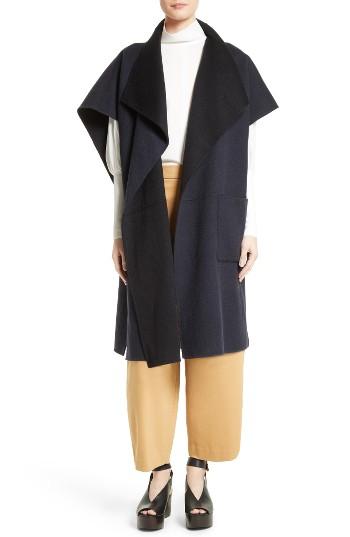 Women's Tibi Wool & Angora Reversible Cape, Size - Blue