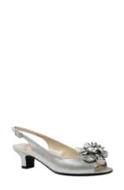 Women's J. Renee Leonelle Slingback Crystal Embellished Sandal Aa - Metallic
