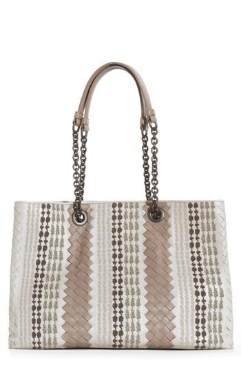 Bottega Veneta Appia Embroidered Leather Tote Bag - None