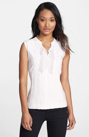 Petite Women's Nic+zoe Ruffle Trim Top