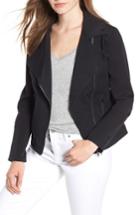 Women's Liverpool Jeans Company Stretch Cotton Moto Jacket - Black