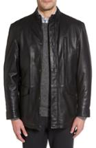 Men's Missani Le Collezioni Field Leather Jacket, Size - Black